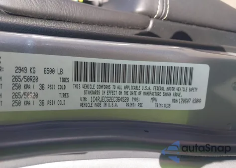 2014 Jeep Grand Cherokee Overland from USA, damaged, VIN 1C4RJECG2EC364520